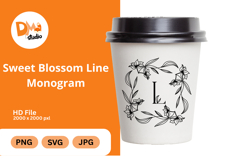 Sweet Blossom Line Monogram Product Image 1