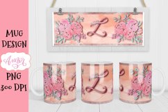 L Monogram mug design for sublimation, letter L mug PNG Product Image 2