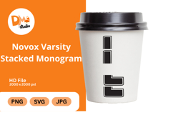 Handwriting Varsity Stacked Monogram Product Image 1