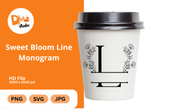 Sweet Bloom Line Monogram Product Image 1