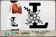 Floral letter L svg cut file / Botanical alphabet SVG Product Image 1