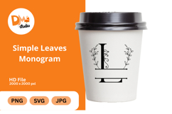 Simple Leaves Monogram Product Image 1