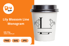 Lily Blossom Line Monogram Product Image 1