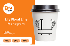 Lily Floral Line Monogram Product Image 1