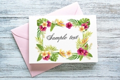 Tropical frame. Watercolor flowers palm for party invitation Product Image 3