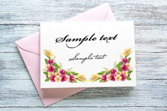 Tropical flowers and leaves frame Watercolor Sublimation PNG Product Image 3