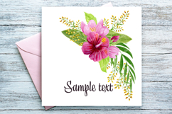 Tropical flowers and palm leaf bouquet Watercolor PNG Product Image 2