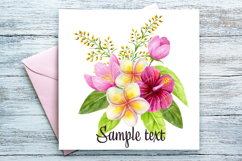 Tropical flowers and leaves bouquet Watercolor Sublimation Product Image 3