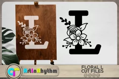 Floral letter L svg cut file / Botanical alphabet SVG Product Image 2