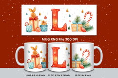 Christmas Mug Customizable Custom Winter Coffee Cup Letter L Product Image 1