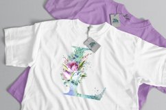 Spring Watercolor Letter. Monogram L. Sublimation Design. Product Image 2