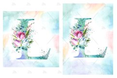 Spring Watercolor Letter. Monogram L. Sublimation Design. Product Image 6