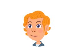 Kid head portrait. Smiling cartoon boy, Child avatar Product Image 1