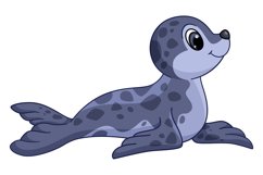 Baby seal. Cute arctic animal. Northern sea character Product Image 1