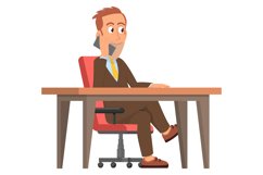 Businessman talking on phone. Man sitting in office workplac Product Image 1