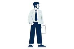 Corporate worker holding paper document. Bearded man in tie Product Image 1