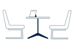 Business meeting table with two chairs. Consultation place Product Image 1