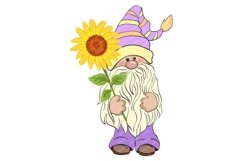 Gnome Sunflower Clipart Summer Garden Sublimation design Product Image 1
