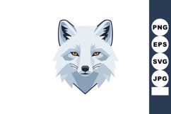 Arctic fox head vector illustration with orange eyes and whi Product Image 1