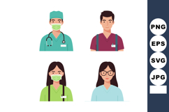 Medical professionals with masks and glasses healthcare work Product Image 1
