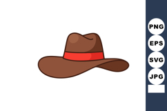 Cowboy hat with red band simple vector illustration western Product Image 1