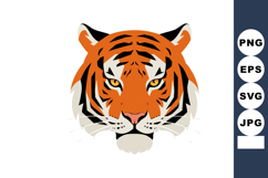 Tiger face close-up vector illustration with orange black an Product Image 1