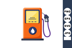 Fuel Pump Gasoline Dispenser Icon Vector Illustration in Ora Product Image 1