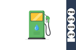 Green Fuel Pump with Water Droplet Symbol Eco Friendly Gas S Product Image 1