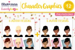 Expressions avatars female character clipart L379 Juliet Product Image 1