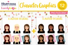 Expressions avatars female character clipart L381 Zara Product Image 1