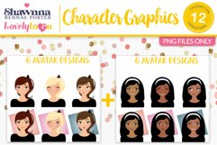 Expressions avatars female character clipart L387 Piper Product Image 1