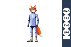 Fox character in futuristic silver suit with sunglasses and Product Image 1