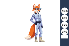 Fox character in futuristic silver suit with sunglasses and Product Image 1