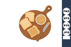 Peanut Butter Spread on Bread Slices with Knife on Wooden Cu Product Image 1