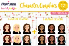 Expressions avatars female character clipart L407 Margie Product Image 1