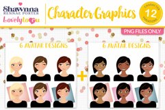 Expressions avatars female character clipart L409 Katie Product Image 1