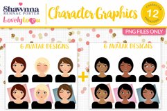 Expressions avatars female character clipart L417 Olivia Product Image 1