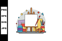 Art Supplies and Easel with Paintbrushes and Palette for Cre Product Image 1