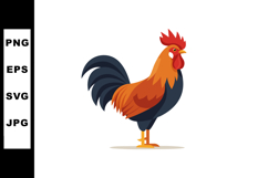 Rooster standing colorful farm animal vector illustration wi Product Image 1