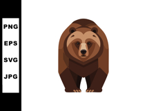 Brown bear standing facing front vector illustration in simp Product Image 1