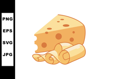 Cheese wedge with curled slices vector illustration in yello Product Image 1