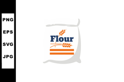 Flour bag packaging vector with wheat grains illustration fo Product Image 1