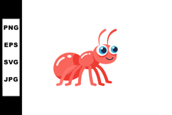Cute red ant vector illustration with big eyes smiling frien Product Image 1