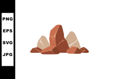 Red and beige rocks natural stone cluster isolated on white Product Image 1