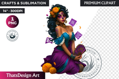 La Catrina Day of the Dead, Sugar Skull Clipart, mexican png Product Image 1