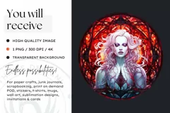 Stained Glass Halloween Clipart PNG for crafts & sublimation Product Image 2