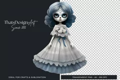 Cute La catrina La Llorona Day of the Dead Sugar skull PNG 7 Product Image 1