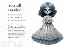 Cute La catrina La Llorona Day of the Dead Sugar skull PNG 7 Product Image 2