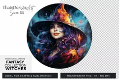 Fantasy Witches Clipart PNG for Crafts and sublimation Product Image 1