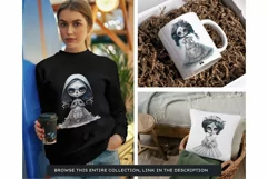 Cute La catrina La Llorona Day of the Dead Sugar skull PNG 7 Product Image 4